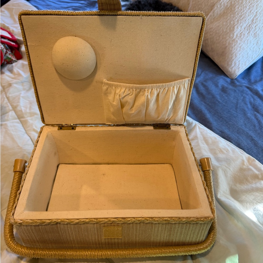 Vintage Woven Basket with Lid